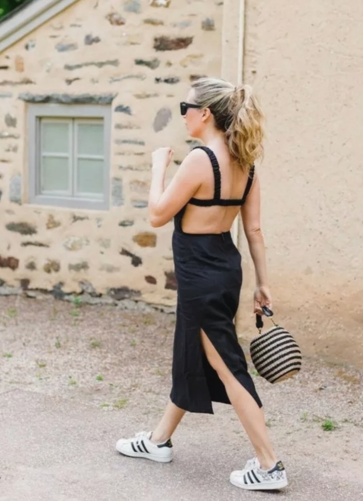 REFORMATION NWT DALE 100% LINEN Black Sexy Dress US12 Blogger's FAV. SOLD OUT !!